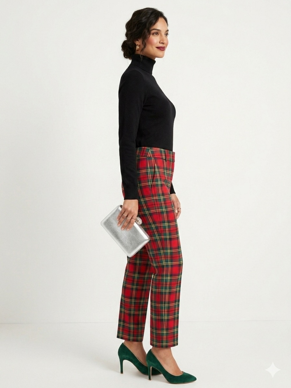 J. Crew Red Tartan Straight-Leg Ankle Pants 8
